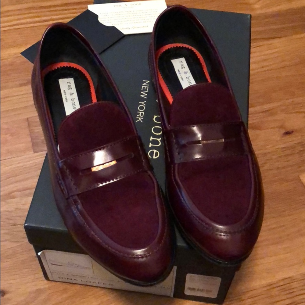 Rag and Bone Dina Loafer in Bordeaux 36.5